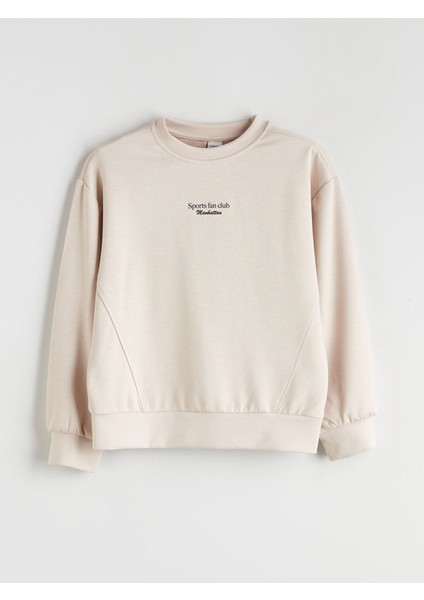 Yeni Sezon Bisiklet Yaka Kız Çocuk Sweatshirt
