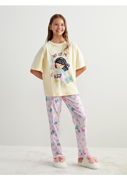 Yeni Sezon Bisiklet Yaka Kız Çocuk Pijama Takımı fiyatları