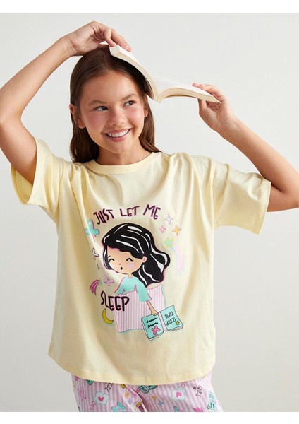 Yeni Sezon Bisiklet Yaka Kız Çocuk Pijama Takımı modelleri