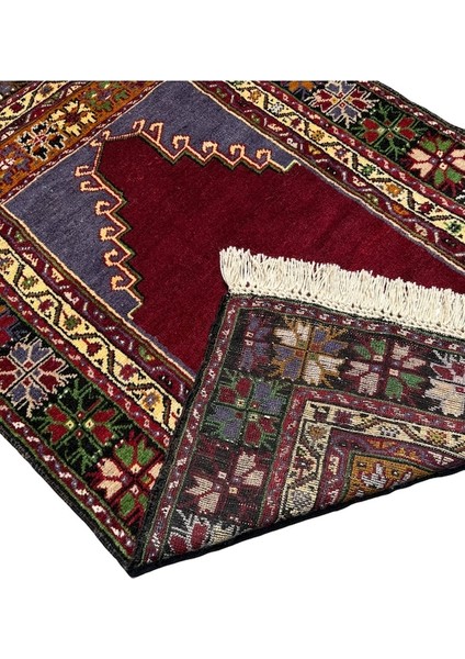 El Dokuma Eski Antika Mihraplı Maden Halısı 106X155 Renkli Kök Boya Yün Renkli modelleri