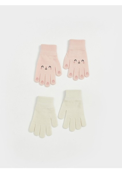 Yeni Sezon Baskılı Kız Bebek Eldiven 2'li