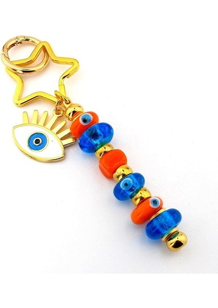 Orjinal Murano Cam Nazar Boncuklu Çanta Süsü Göz Charm Anahtarlık KY067 fiyatları