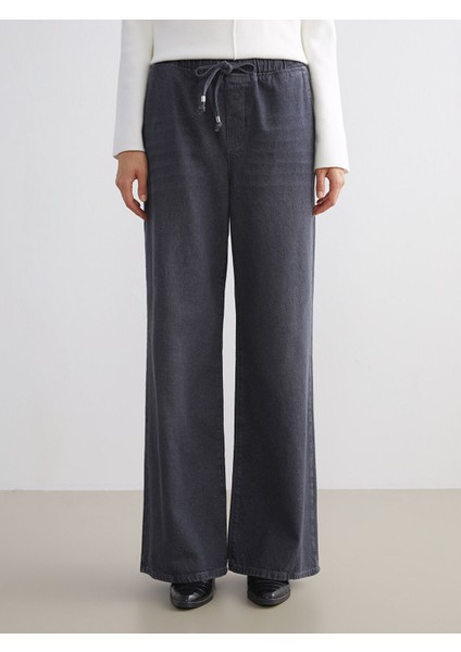 Yeni Sezon Beli Lastikli Wideleg Kadın Jean Pantolon fiyatları