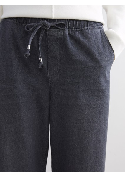 Yeni Sezon Beli Lastikli Wideleg Kadın Jean Pantolon modelleri