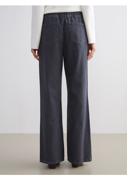 Yeni Sezon Beli Lastikli Wideleg Kadın Jean Pantolon fırsatları