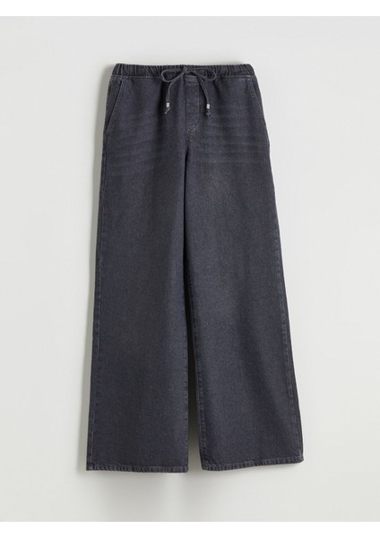 Yeni Sezon Beli Lastikli Wideleg Kadın Jean Pantolon indirimleri