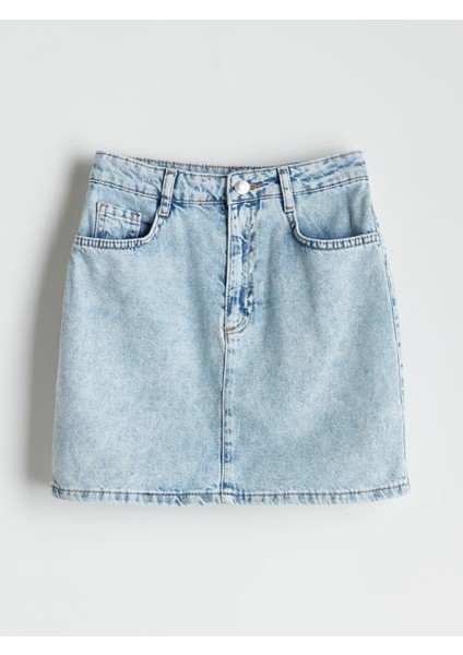 Yeni Sezon Beli Ayarlanabilir Lastikli Kız Çocuk Jean Etek