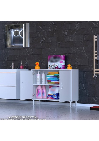 Efil Dolap Dar Alanlar Için Çok Amaçlı Dolap Çift Kapaklı 2 Göz Raf Dolap 90X75X32,5 cm modelleri