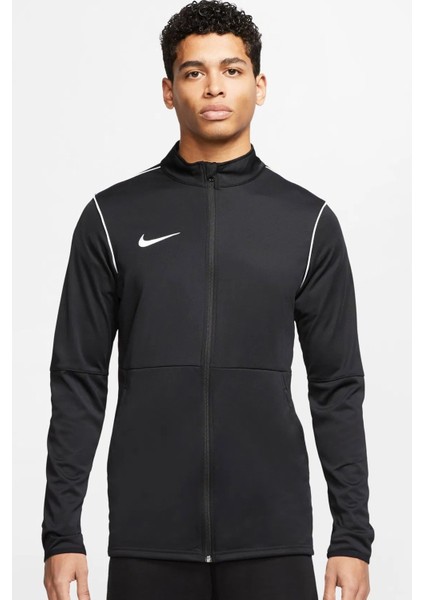 Dri Fit Park Knit Soccer Track Fleece Men's Jacket Erkek Fermuarlı Futbol Antrenman Koşu Ceket Sweatshirt Siyah