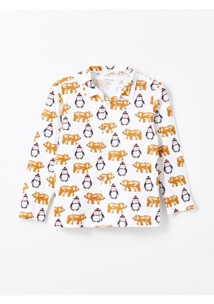 Yeni Sezon Polo Yaka Baskılı Erkek Çocuk Pijama Takımı fiyatları