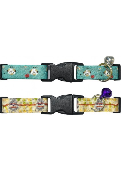 Desenli Zilli Kedi Tasması modelleri