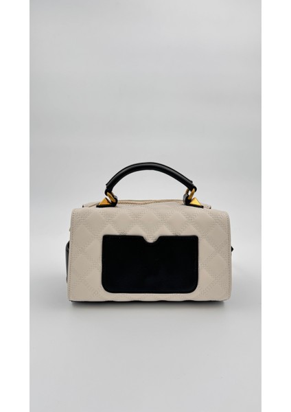 Krem Siyah Ayaralanabilir Askılı Kapitone El Çantası Orijinal Levidor Premium Çanta fırsatları