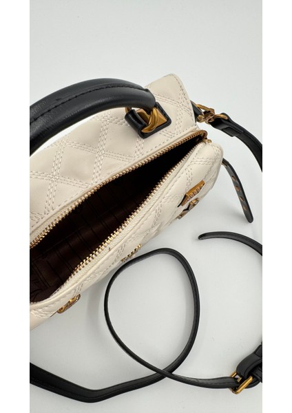 Krem Siyah Ayaralanabilir Askılı Kapitone El Çantası Orijinal Levidor Premium Çanta indirimleri