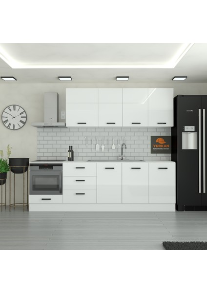 255 cm Mutfak Dolabı Mdf Kapak Tezgah Dahil YRKN255 97