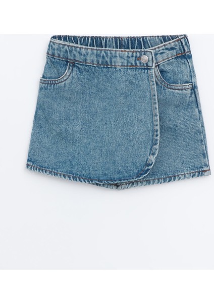 Yeni Sezon Beli Lastikli Kız Çocuk Jean Şort Etek fiyatları