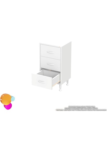 Efil 3'lü Çekmece Banyo Dolabı Çok Amaçlı Çekmecelerle Daha Düzenli 45X75X32,5 cm fırsatları