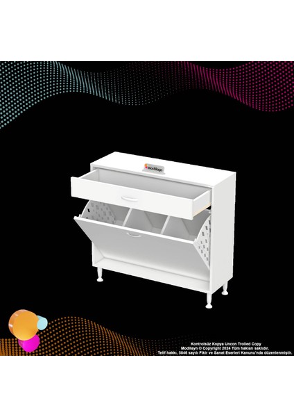 Arden 3 Göz Sepetli Dolap Kirli Çamaşır Dolabı 95 cm Düzenleyici Dolap 95x88x32,5 Cm indirimleri