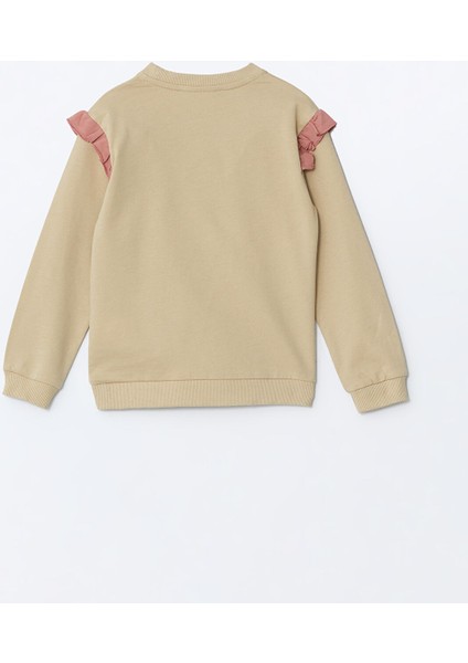 Yeni Sezon Bisiklet Yaka Uzun Kollu Baskılı Kız Bebek Sweatshirt fiyatları