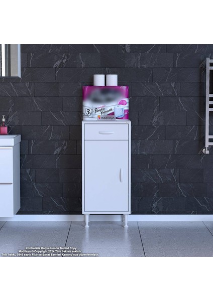 Mira Banyo ve Mutfak Dolabı Çok Amaçlı Dolap Tek Çekmece 1 Kapak 2 Raf 3 Bölme 50X88X32,5 cm fiyatları