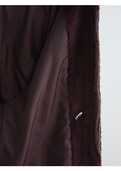 Yeni Sezon Dik Yaka Kadın Pelüş Mont fırsatları