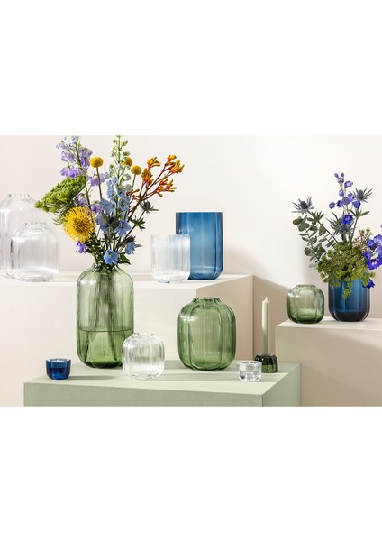 Fleur Mavi Cam Vazo 22 cm fırsatları