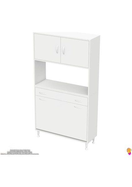 Azra Tek Çekmece 3 Göz Sepetli ve 3 Raf Banyo ve Mutfak Dolabı Çok Amaçlı Dolap 95X173X32,5 cm indirimleri