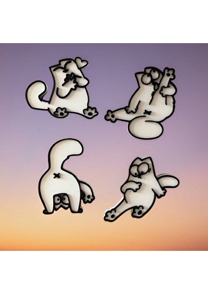 Simon's Cat Magnet 10'lu Set- Kedi Magnet - Buzdolabı Süsü modelleri