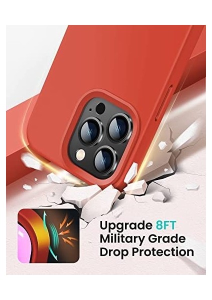 14 Pro Kılıf 6.1 Içi Kadife Lansman Silikon Kılıf Şok Emici Full Kasa Koruma Sağlayan Kılıf - Silicone Compatible With 14 Pro Inch Gel Rubber Full Body Protection Cover Drop Protection Kırmızı modelleri