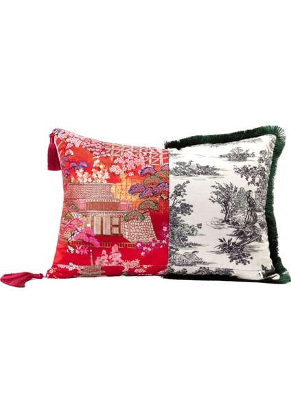 Hybrid Pirra Siyah Kırmızı Pamuk/polyester Kırlent 50 x 35 cm fiyatları