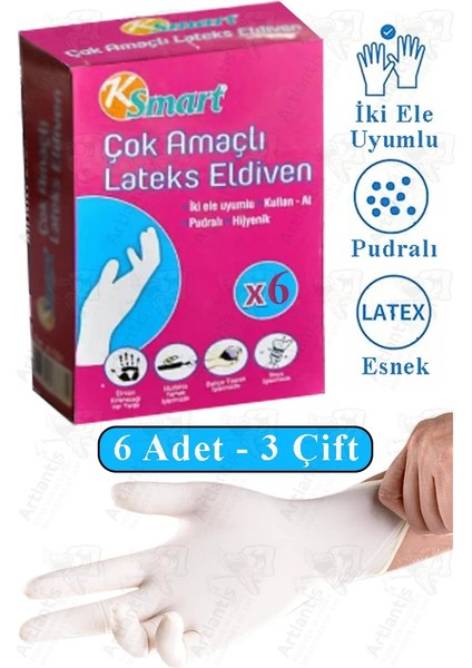 Lateks Tek Kullanımlık Pudralı Eldiven 1 Paket Doktor Eldiveni Muayene Eldiveni Beyaz M Beden Çok Amaçlı Gıda Temizlik