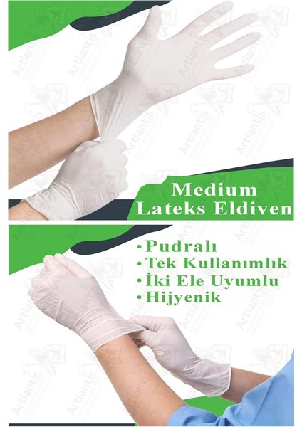 Lateks Tek Kullanımlık Pudralı Eldiven 1 Paket Doktor Eldiveni Muayene Eldiveni Beyaz M Beden Çok Amaçlı Gıda Temizlik fiyatları
