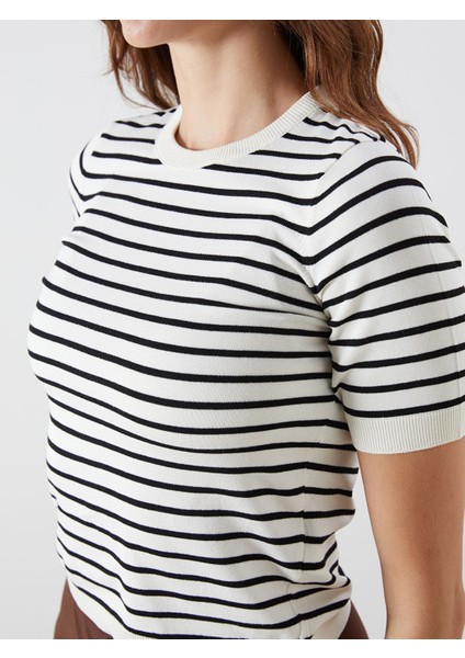 Yeni Sezon Bisiklet Yaka Çizgili Kadın Triko Kazak modelleri