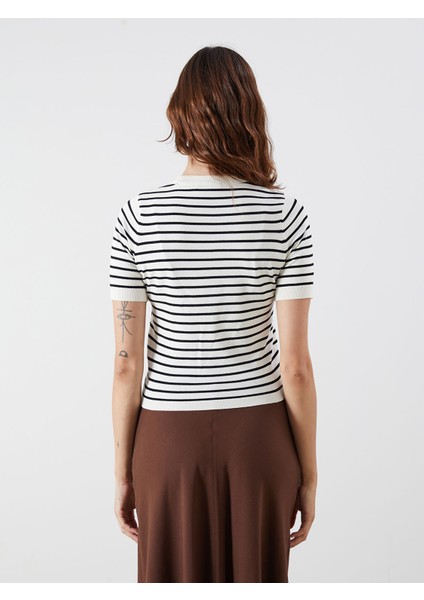Yeni Sezon Bisiklet Yaka Çizgili Kadın Triko Kazak fırsatları