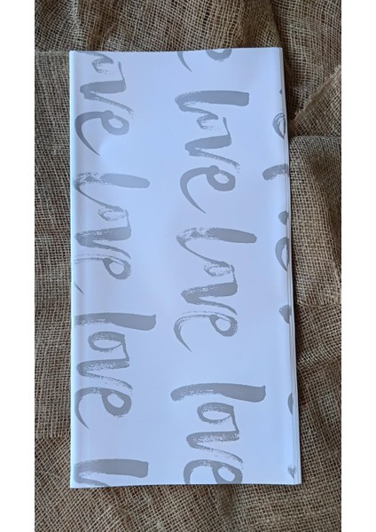 Beyaz Love Yazılı Desenli Çiçek Ambalaj Kağıdı – 5’li Paket fırsatları