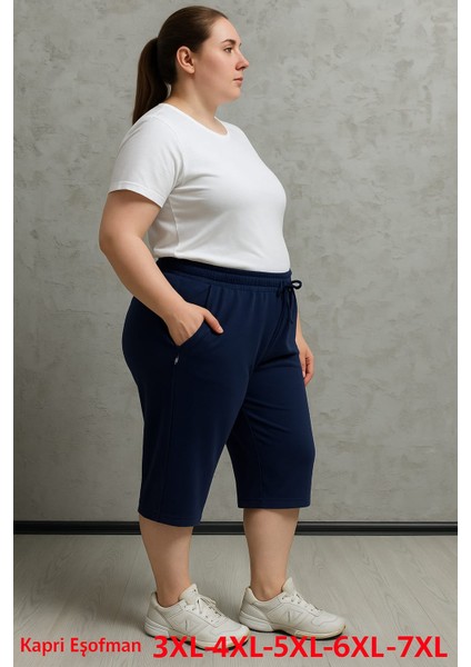 BSBYN-2325-BATTAL Beden Bayan Düz Kapri