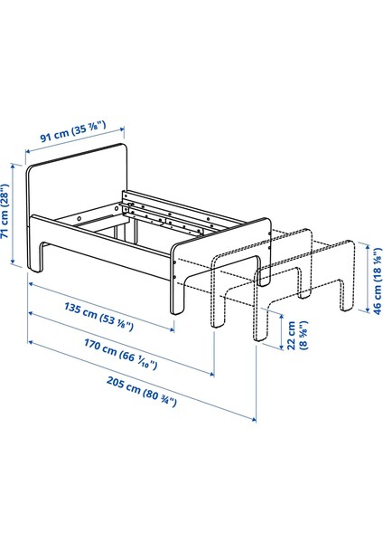 Slakt/luröy Uzayabilen Çocuk Karyolası Beyaz 80 x 200 Cm fiyatları
