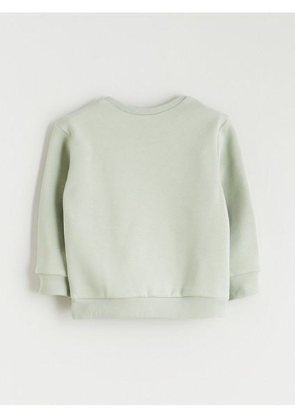 Yeni Sezon Bisiklet Yaka Baskılı Kız Çocuk Kalın Sweatshirt modelleri