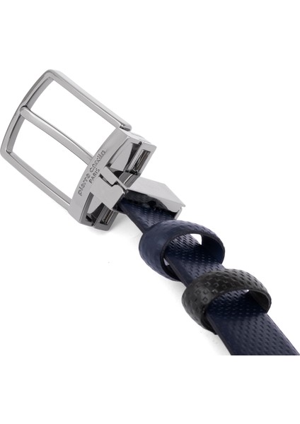 Siyah-Lacivert Çift Yönlü Deri Erkek Kemeri (En 3,5 cm) PCCİFT04SJ9