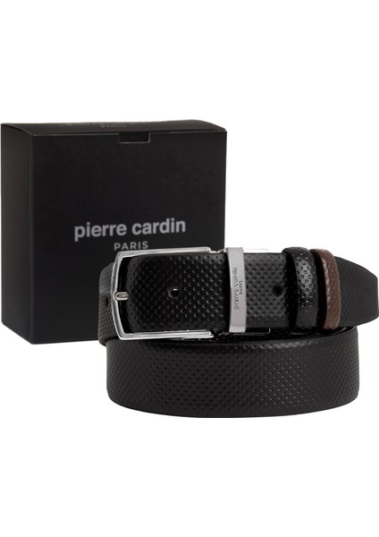 Siyah-Kahve Çift Yönlü Deri Erkek Kemeri (En 3,5 cm) PCCİFT04LI5