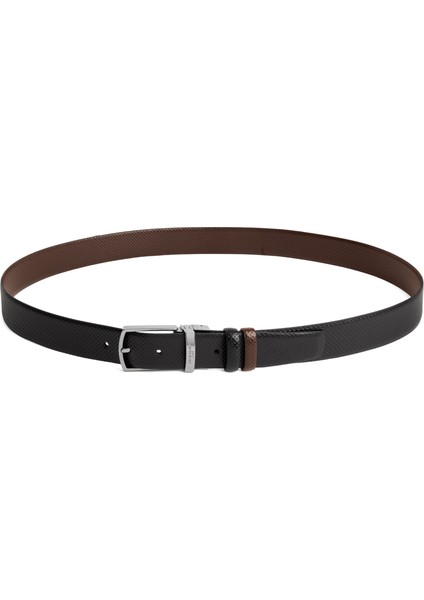 Siyah-Kahve Çift Yönlü Deri Erkek Kemeri (En 3,5 cm) PCCİFT04LI5 modelleri