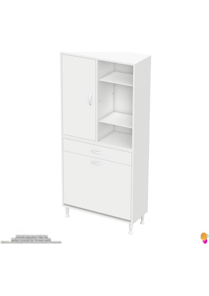 Kayra Banyo Dolabı Tek Çekmece, 2 Göz Sepet, 1 Kapak, 6 Raf Dar Alan Banyo Dolabı 75X173X32,5 cm fırsatları