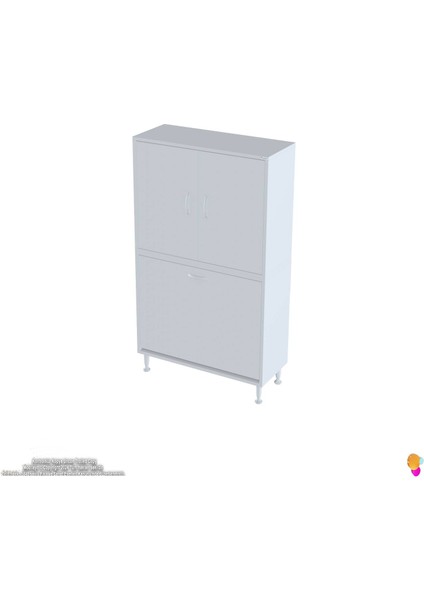 Esil Çok Amaçlı Dolap Kapak Içi Çift Raflı, Iki Akıllı Çamaşır Sepetli Dolap 85X138X32,5 cm indirimleri
