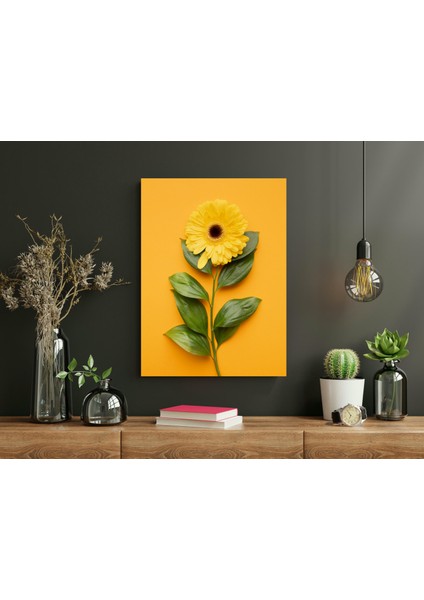 Sarı Gerbera Çiçeği - Ahşap Mdf Tablo