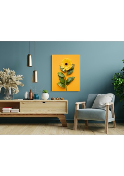 Sarı Gerbera Çiçeği - Ahşap Mdf Tablo modelleri