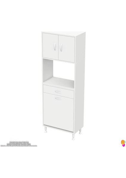 Azra 1 Çekmece 1 Göz Sepetli ve 3 Raflı Banyo ve Mutfak Dolabı Çok Amaçlı Dolap 55X173X32,5 cm fırsatları