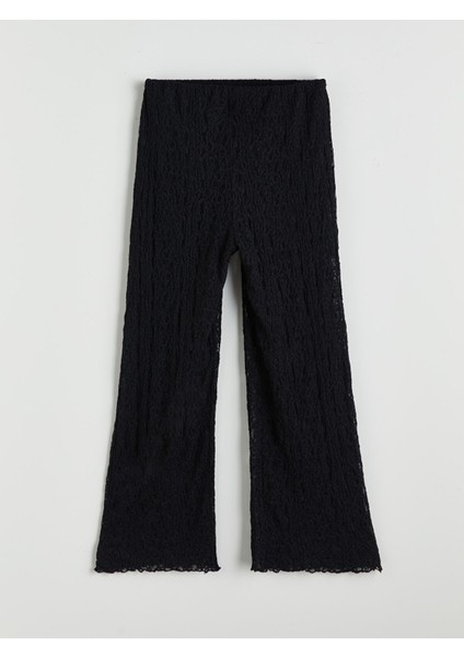 Yeni Sezon Beli Lastikli Dantel Detaylı Kız Çocuk Pantolon