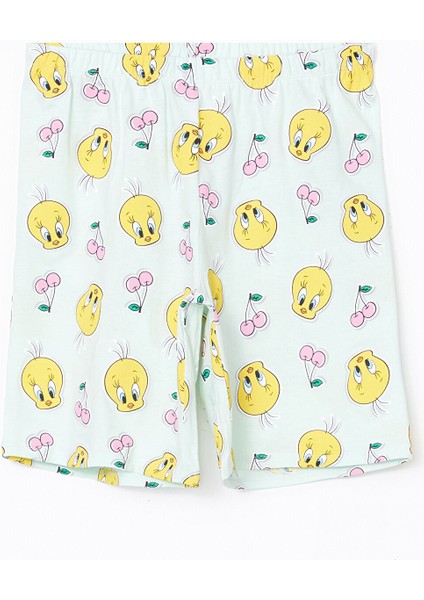 Yeni Sezon Beli Lastikli Tweety Baskılı Kız Çocuk Pijama Şort