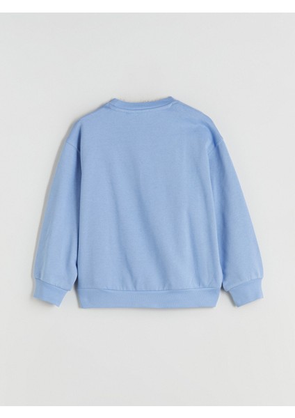 Yeni Sezon Bisiklet Yaka Stitch Baskılı Kız Çocuk Sweatshirt fırsatları