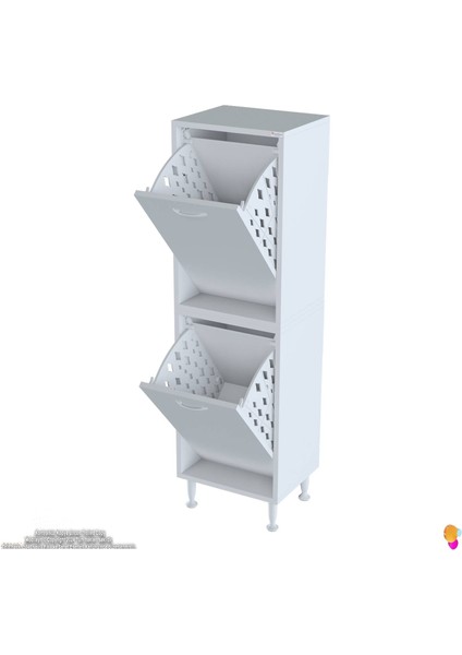 Esil Banyo Kirli Çamaşır Dolabı Banyo Dolabı 50 cm 4 Bölme Saklayıcı Sepetli Dolap 50x138x325 cm modelleri