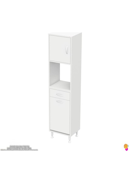 Azra 1 Çekmece 1 Göz Sepet ve 3 Raflı Çok Amaçlı Dolap 35x173x32,5 cm indirimleri